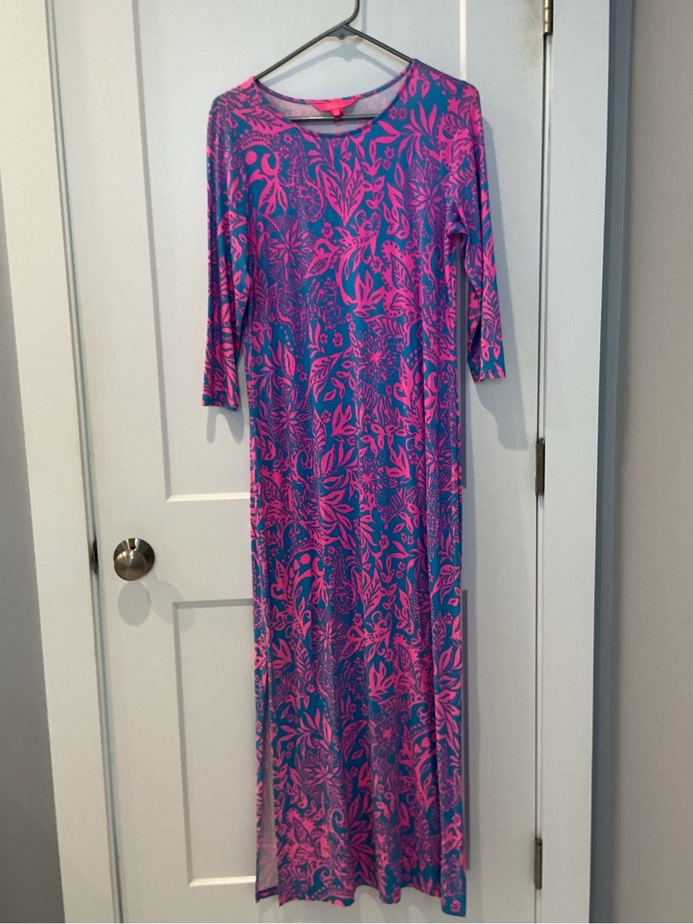 Lilly Pulitzer Pink & Blue Floral Maxi Dress